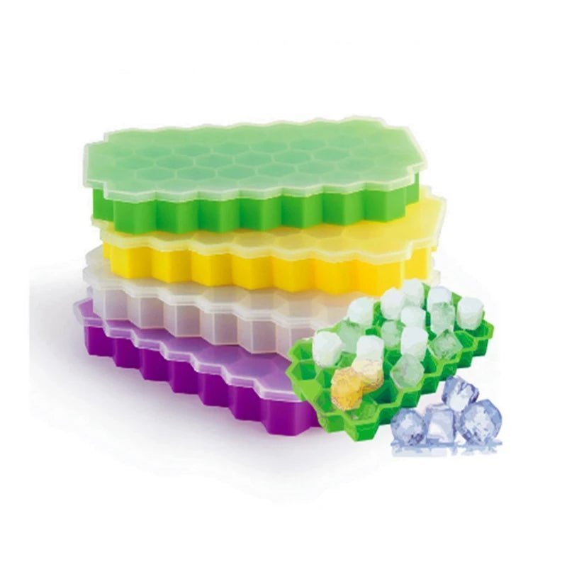 Silicone Ice Cube Tray, Ice Cube Maker Mold With Lids