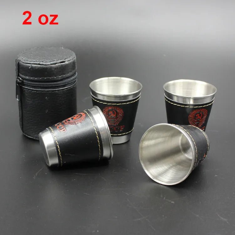 Hip Flask Cup 1 2 6 OZ Stainless Steel